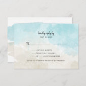 Waterverf Beach Wedding RSVP-buffetkaart Kaart (Voorkant / Achterkant)