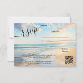 Waterverf Beach Wedding RSVP Card Kaartje (Voorkant)