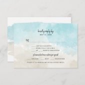 Waterverf Beach Wedding RSVP-kaart Kaart (Voorkant / Achterkant)