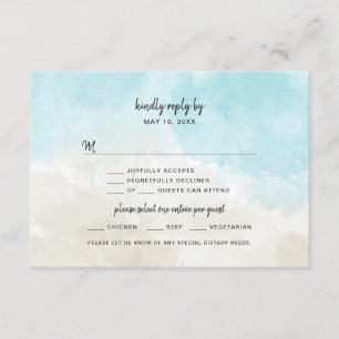 Waterverf Beach Wedding RSVP-kaart Kaart