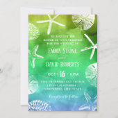 Waterverf Beach Wedding Starfish Seashell Kaart (Voorkant)