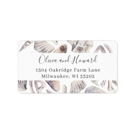 Waterverf Beach White Zee Shell Conch Adres Etiket
