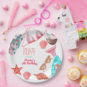 waterverf Beach Zomerfeest Verjaardag Papieren Bordje (Feest)