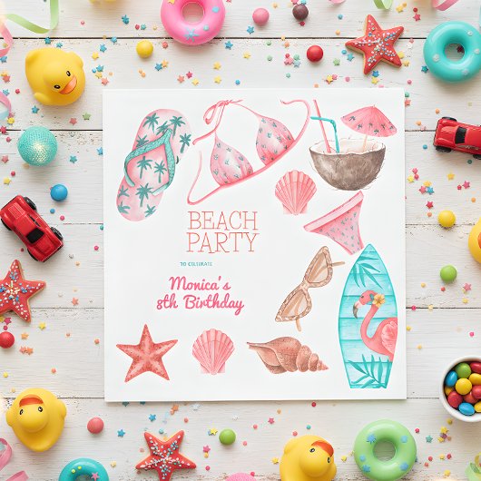 waterverf Beach Zomerfeest Verjaardag Servet
