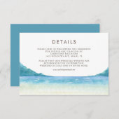 Waterverf Beachfront Tropical Wedding Details Informatiekaartje (Voorkant / Achterkant)