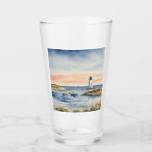 Waterverf Beachy Ocean Lighthouse Glas (Voorkant)
