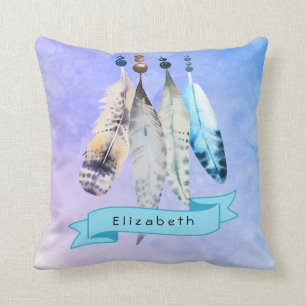 Waterverf Beads 'n Veters op Bluish Paars Kussen