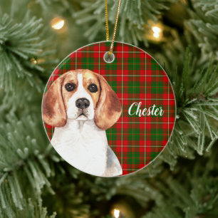 Waterverf Beagle Dog Aangepast Keramisch Ornament