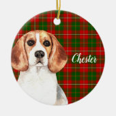 Waterverf Beagle Dog Aangepast Keramisch Ornament (Voorkant)