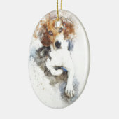 Waterverf Beagle Dog Abstract Keramisch Ornament (Links)