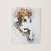 Waterverf Beagle Dog Abstract Legpuzzel (Verticaal)
