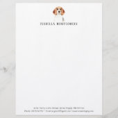 Waterverf Beagle Dog Letterhead Briefhoofd (Voorkant)