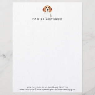 Waterverf Beagle Dog Letterhead Briefhoofd