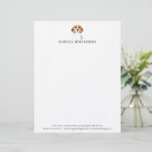 Waterverf Beagle Dog Letterhead Briefhoofd (Staand voorkant)
