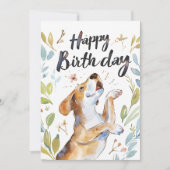 Waterverf Beagle dog Verjaardag Feestdagenkaart (Voorkant)