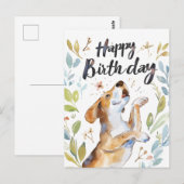 Waterverf Beagle hond Verjaardag Briefkaart (Voorkant / Achterkant)