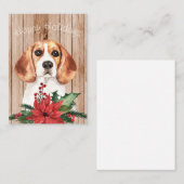 Waterverf Beagle & KerstBouquet Notitiekaartje (Voorkant / Achterkant)