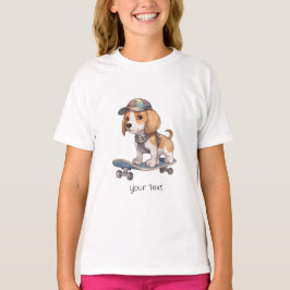 Waterverf Beagle Meisje T-shirt