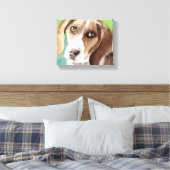 waterverf Beagle Portrait Canvas Afdruk (Insitu (Slaapkamer))
