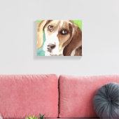 waterverf Beagle Portrait Canvas Afdruk (Insitu (Woonkamer))
