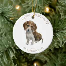 waterverf beagle puppy happy pawlidays foto keramisch ornament