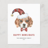 Waterverf Beagle Santa Happy Howlidays Kaart (Voorkant)