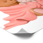 Waterverf Beary Bunny Hug | Beer wandafdrukken Poster (Hoek)