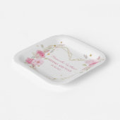 Waterverf Beauful floral roos Vrijgezellenfeest Papieren Bordje (Gebogen)