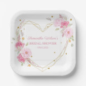 Waterverf Beauful floral roos Vrijgezellenfeest Papieren Bordje (Voorkant)