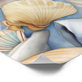 Waterverf Beauful Seashells Pattern Poster (Hoek)