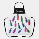 Waterverf Beauty Nail Poolse Salon gepersonaliseer Schort (Voorkant)