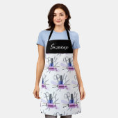 Waterverf Beauty Nail Poolse Salon gepersonaliseer Schort (Gedragen)
