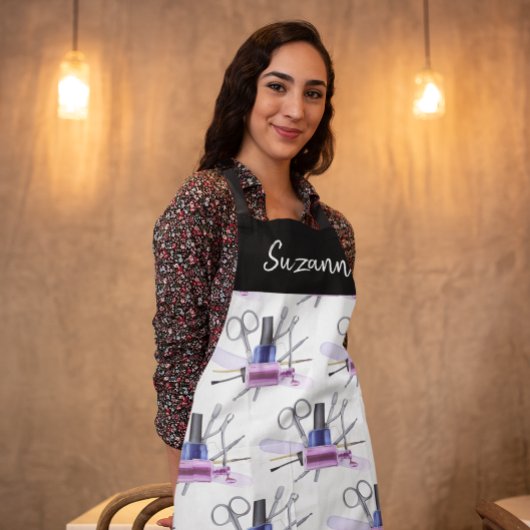 Waterverf Beauty Nail Poolse Salon gepersonaliseer Schort