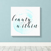Waterverf Beauty Quote Canvas Afdruk (Insitu (Houten vloer))