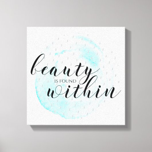 Waterverf Beauty Quote Canvas Afdruk (Voorkant)
