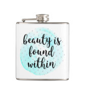 Waterverf Beauty Quote Heupfles (Voorkant)