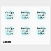 Waterverf Beauty Quote Ronde Sticker (Vel)