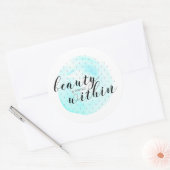 Waterverf Beauty Quote Ronde Sticker (Envelop)