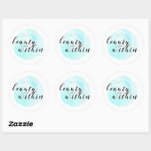 Waterverf Beauty Quote Ronde Sticker (Vel)