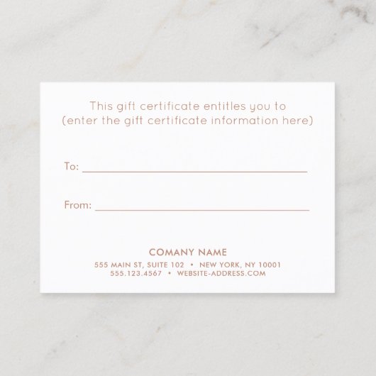 Waterverf Beauty Salon Spa Cadeaubon Kortingskaartje (Achterkant)