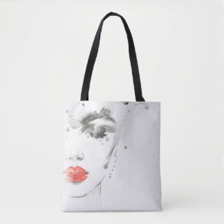 Waterverf Beauty: Vrouw portretillustratie Tote Bag