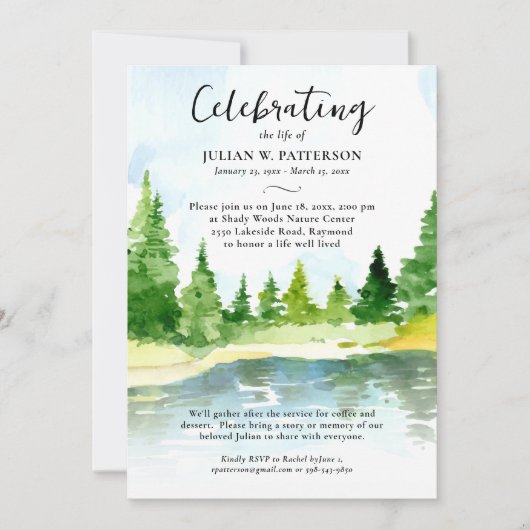 Waterverf Bebost Meer Viering van het Leven Gedich Kaart (Voorkant)