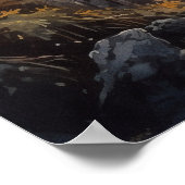 Waterverf beboste baan met lantaarns in herfst poster (Hoek)