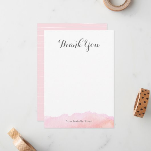 Waterverf Bedankt voor je notitiekaarten Notitiekaartje (Voorkant / Achterkant in situ)