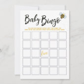 Waterverf Bee Baby shower Bingo Kaart (Voorkant)