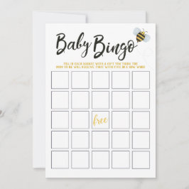 Waterverf Bee Baby shower Bingo Kaart