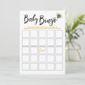 Waterverf Bee Baby shower Bingo Kaart (Staand voorkant)