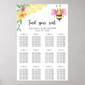 Waterverf Bee Bloemen Zitkaart Poster (Voorkant)