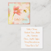 Waterverf Bee en Flower Honey Visitekaartje (Voorkant / Achterkant)