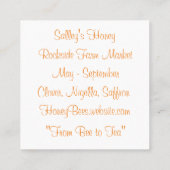 Waterverf Bee en Flower Honey Visitekaartje (Achterkant)